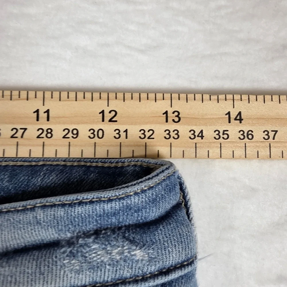 Altar'd State Vervet Distressed High Rise Straight Leg‎ Jeans Blue 25 V2218